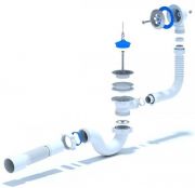 Сифон АНИ для ванны с выпуском 1 1/2", с переливом, с гибкой трубой 40/50 VV E155 Сифон АНИ для ванны с выпуском 1 1/2", с переливом, с гибкой трубой 40/50 VV E155